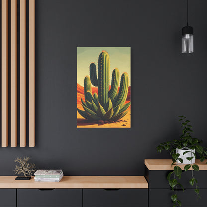 Southwestern Saguaro and Agave Desert Illustration Wall Art & Canvas Prints