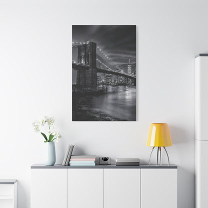 Brooklyn Bridge Night Panorama Wall Art & Canvas Print