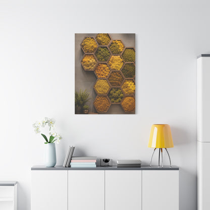 Honeycomb Preserved Moss Biophilic Installation Wall Art & Canvas Print