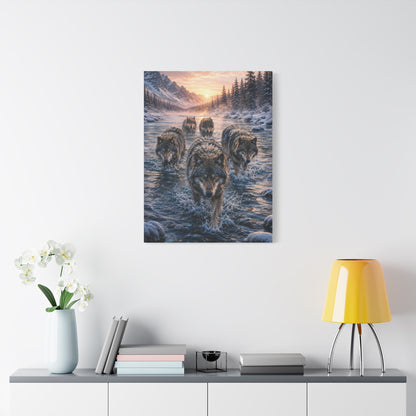 Alpine Dawn Wolf Pack Advance Wall Art & Canvas Print