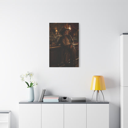 Saloon Cowgirl Cinematic Bar Scene Wall Art & Canvas Print