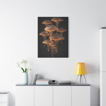 Luminous Amber Lingzhi Sculpture Study Wall Art & Canvas Print