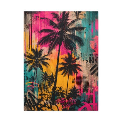 Urban Tropical Graffiti Palm Statement Tropical Wall Art & Canvas Print