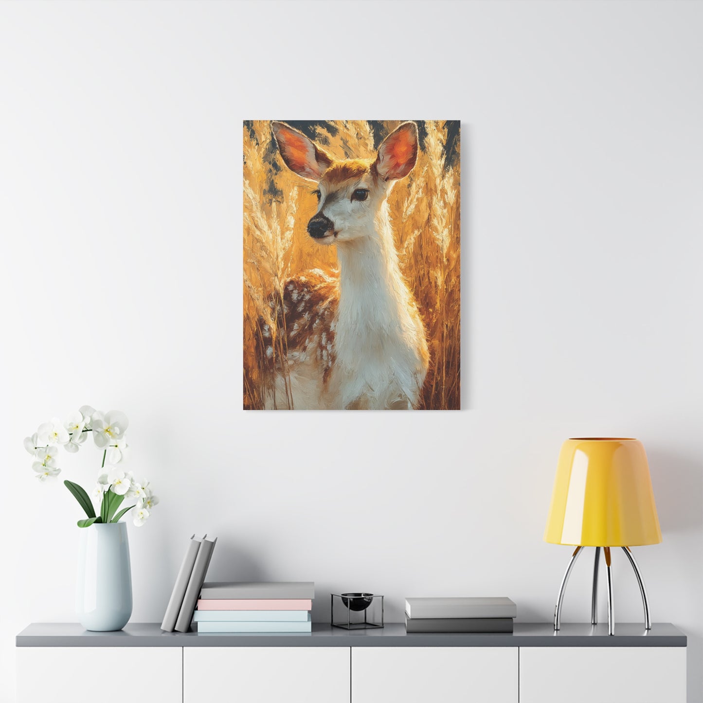Celestial Moonlit Stag Wall Art & Canvas Print