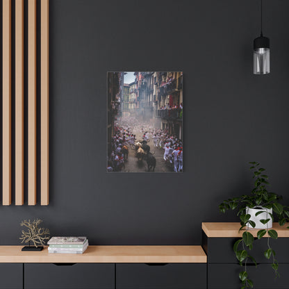 Pamplona Festival Bull Run Wall Art & Canvas Print
