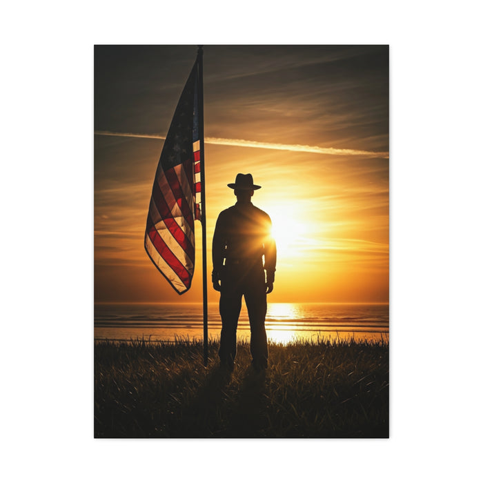 Sunset Veteran Tribute Flag Wall Art & Canvas Prints