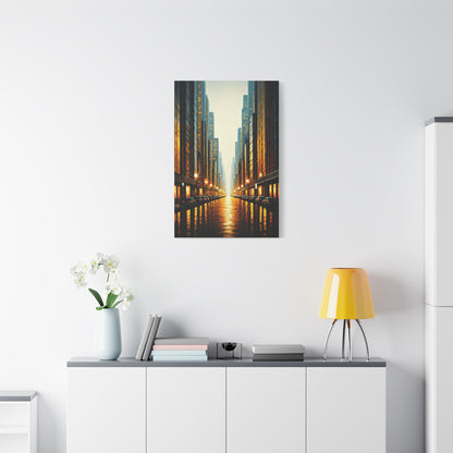 Golden City Reflection Wall Art & Canvas Prints