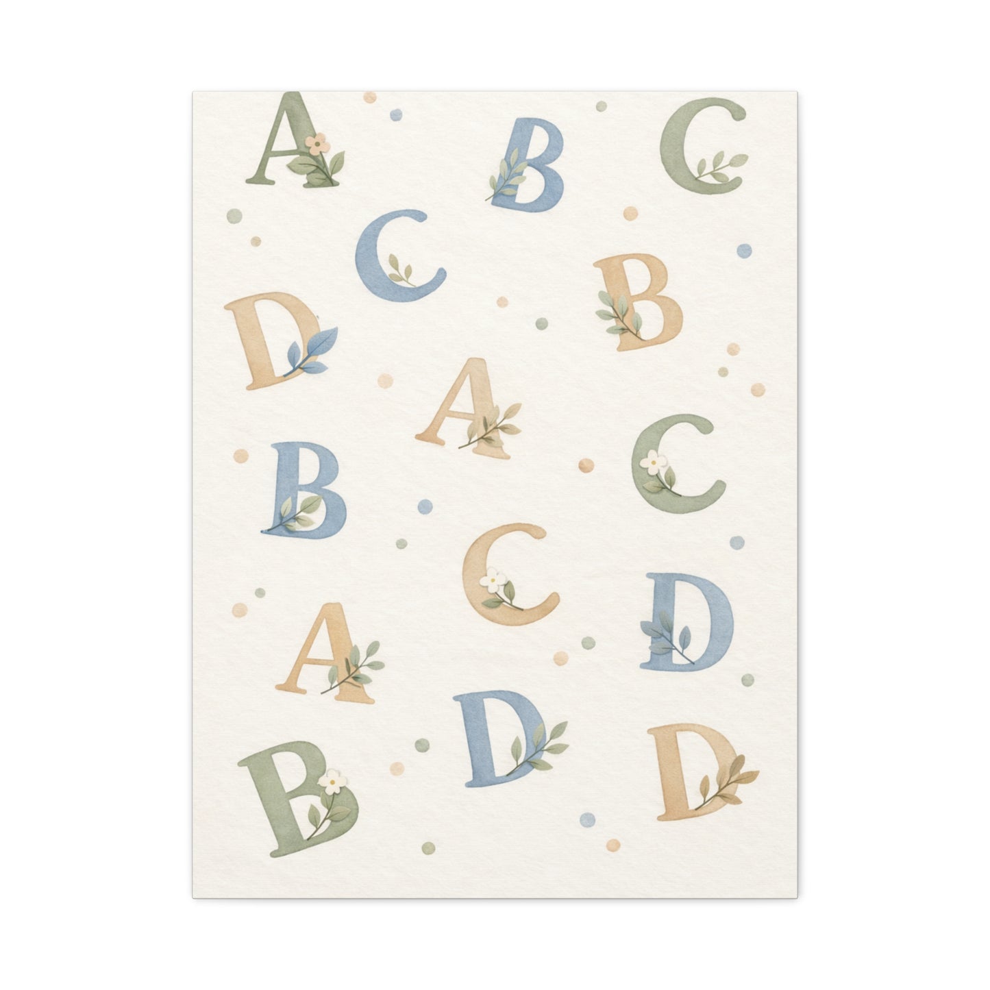 Botanical Alphabet Nursery Wall Art & Canvas Print