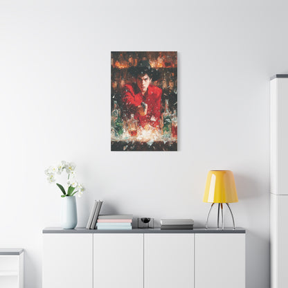 Saloon Gunfire Cowboy Painting Wall Art & Canvas Print