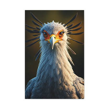 Majestic Secretary Bird Portrait Wall Art & Canvas Prints