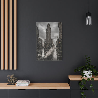 Flatiron Building Rainy Noir Wall Art & Canvas Print