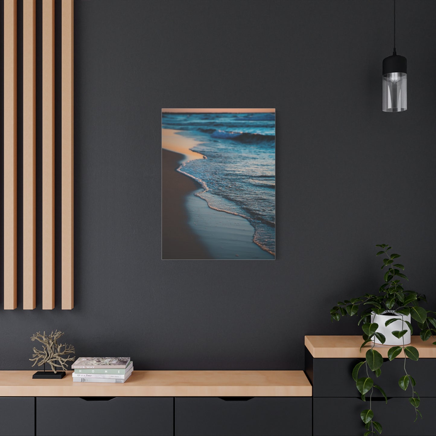 Gentle Sunset Waves on Quiet Shoreline Wall Art & Canvas Print