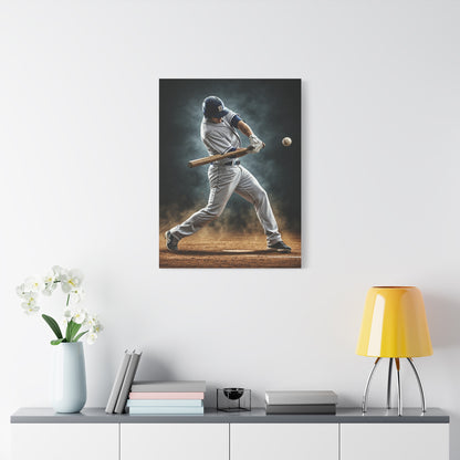 Spotlight Baseball Swing Impact Wall Art & Canvas Prints