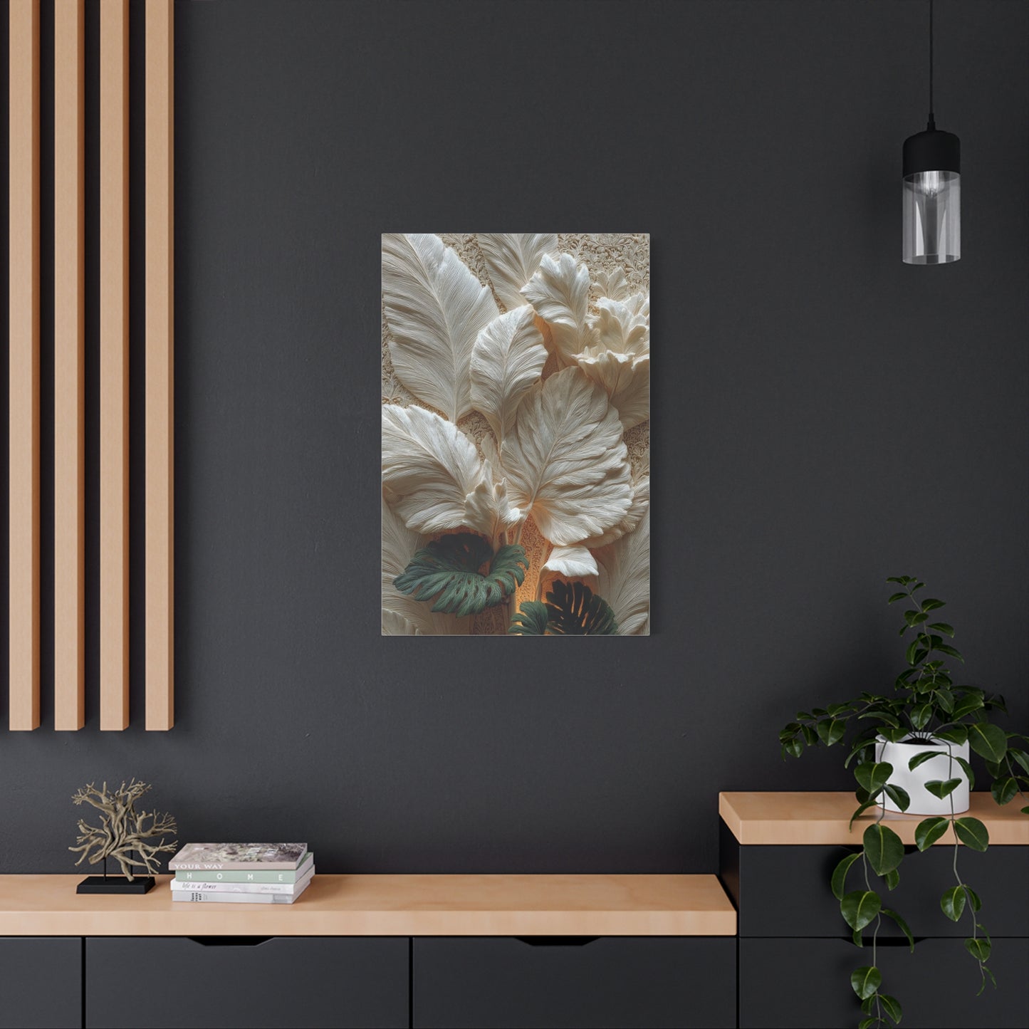 Sculptural Botanical Bas-Relief Wall Art & Canvas Print