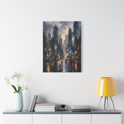 Rainy Cityscape Nights Wall Art & Canvas Print
