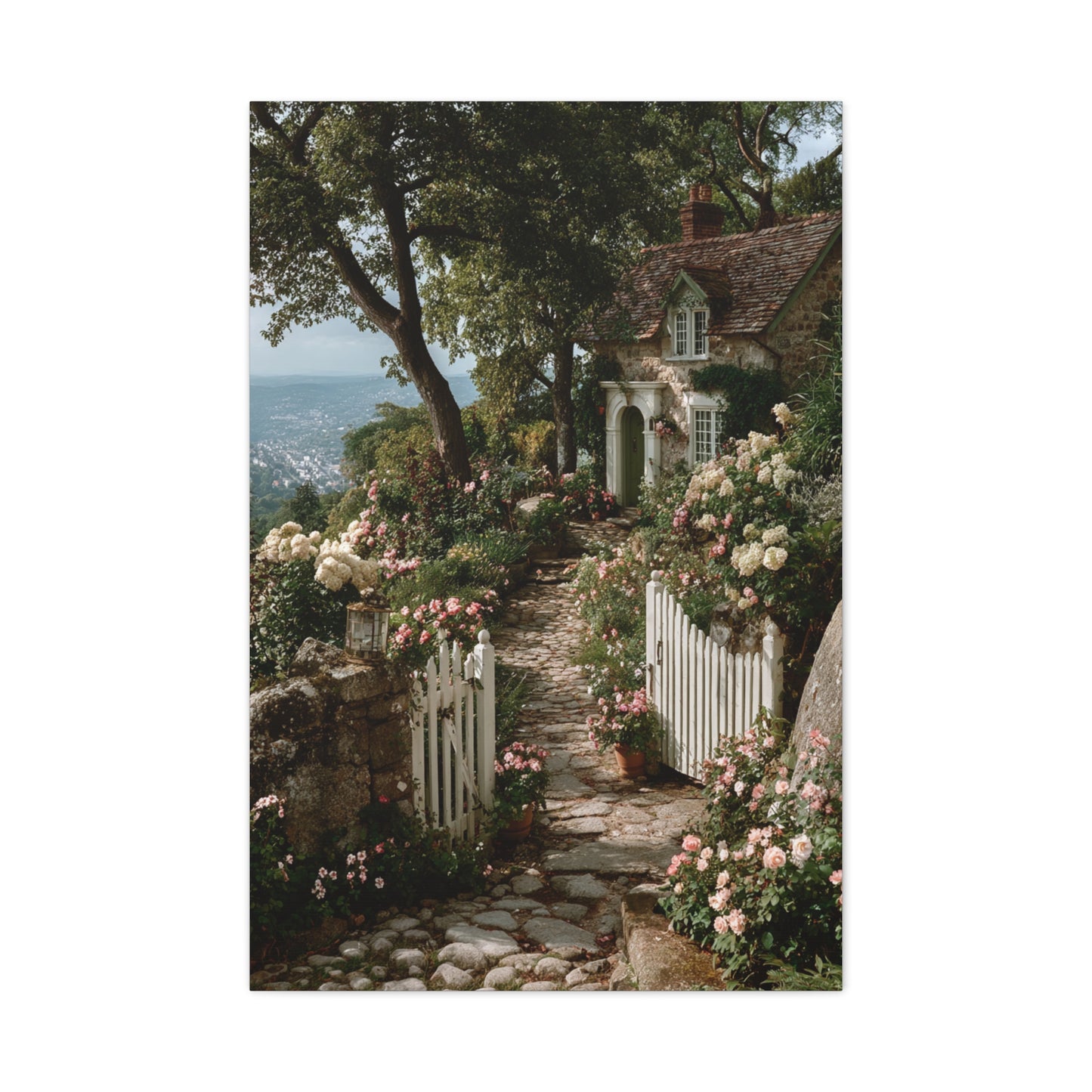 Cottage Garden Entrance Path Wall Art & Canvas Print