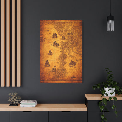 Antique Coastal Exploration Chart Wall Art & Canvas Prints