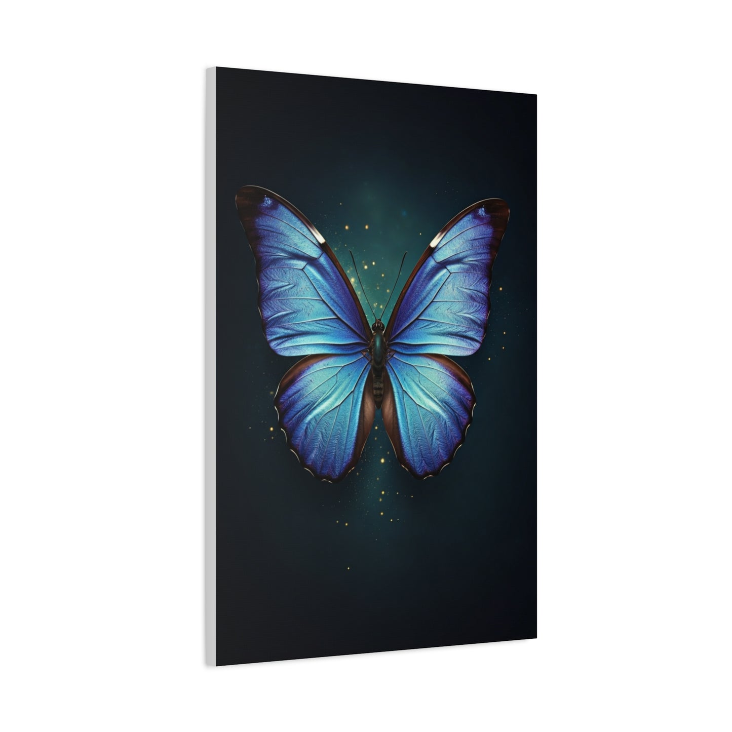 Luminous Sapphire Butterfly Portrait Wall Art & Canvas Prints