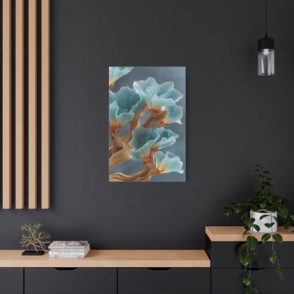 Driftwood and Sea Glass Floral Sculpture Wall Art & Canvas Print