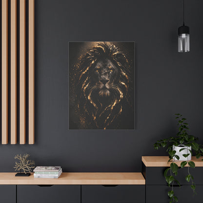 Black & Gold Lion Royal Portrait Wall Art & Canvas Print