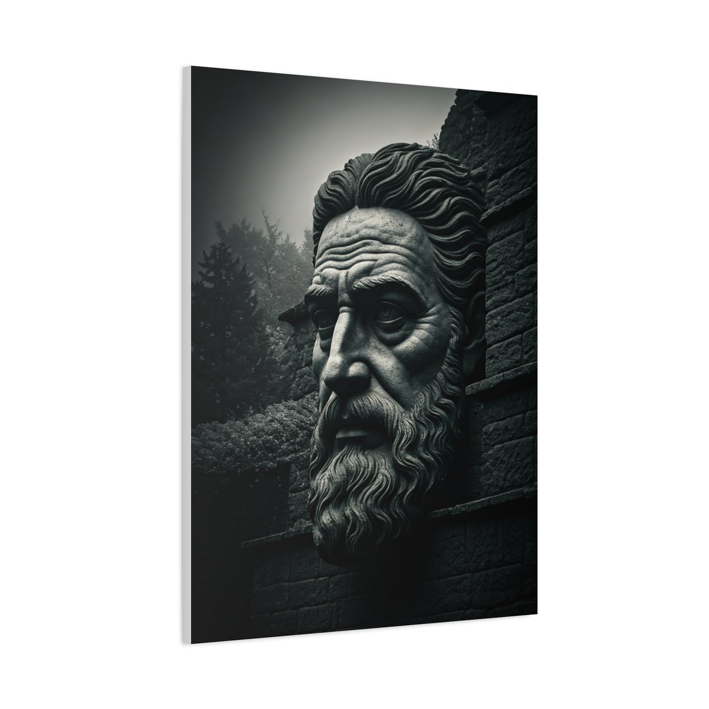 Ancient Stone Philosopher Bust Wall Art & Canvas Prints