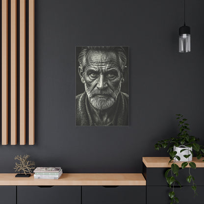 Lines of Time Black & White Elder Portrait Wall Art & Canvas Prints