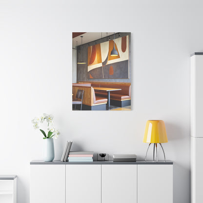 Warm Geometric Restaurant Booth Wall Art & Canvas Print