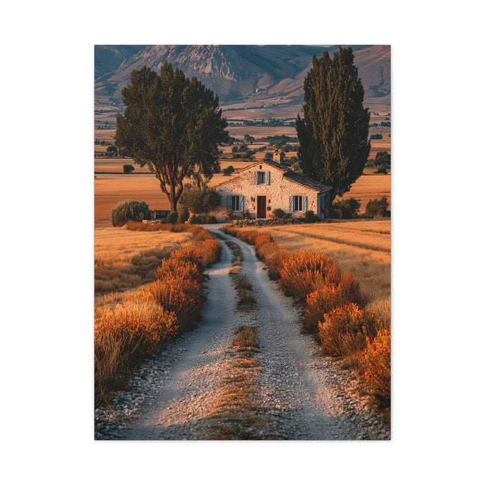 Farmhouse Gravel Lane Countryside Wall Art & Canvas Print