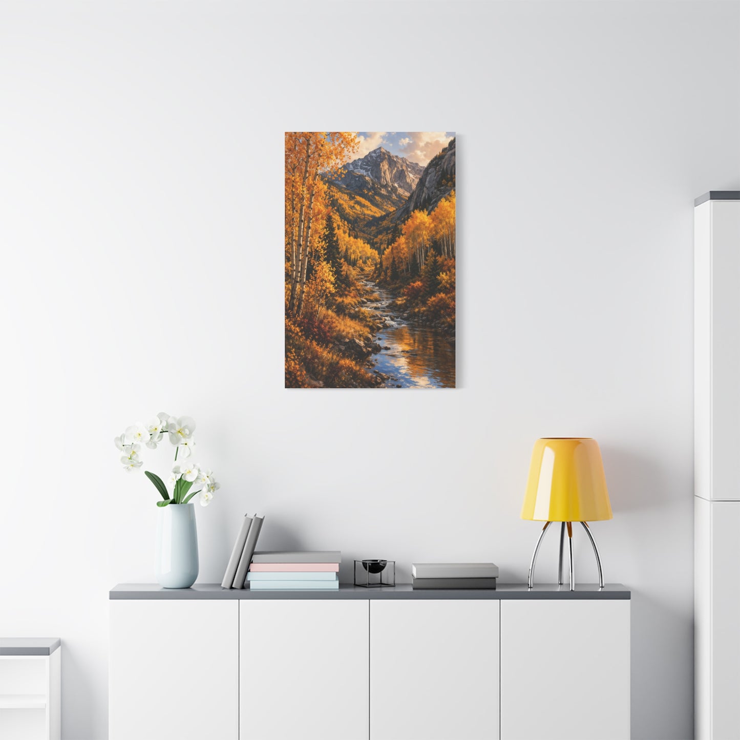 Autumn Aspen Mountain Valley Wall Art & Canvas Print