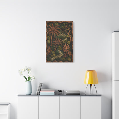 Biophilic Tropical Wood Relief Landscape Tropical Wall Art & Canvas Print
