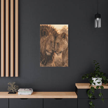 Lion and Lioness Intimate Bond Wall Art & Canvas Print
