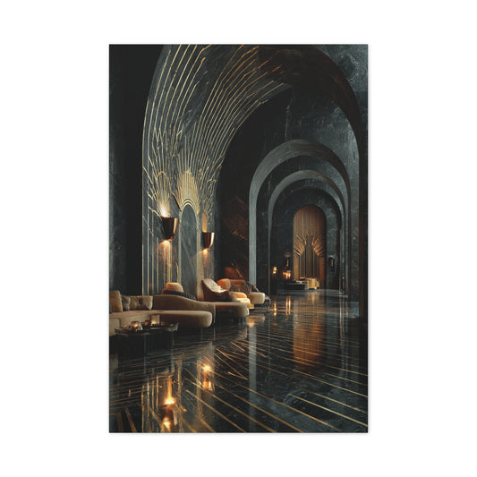 Art Deco Black and Gold Interior Wall Art & Canvas Print