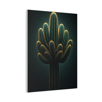 Golden Saguaro Cactus Desert Silhouette Wall Art & Canvas Prints