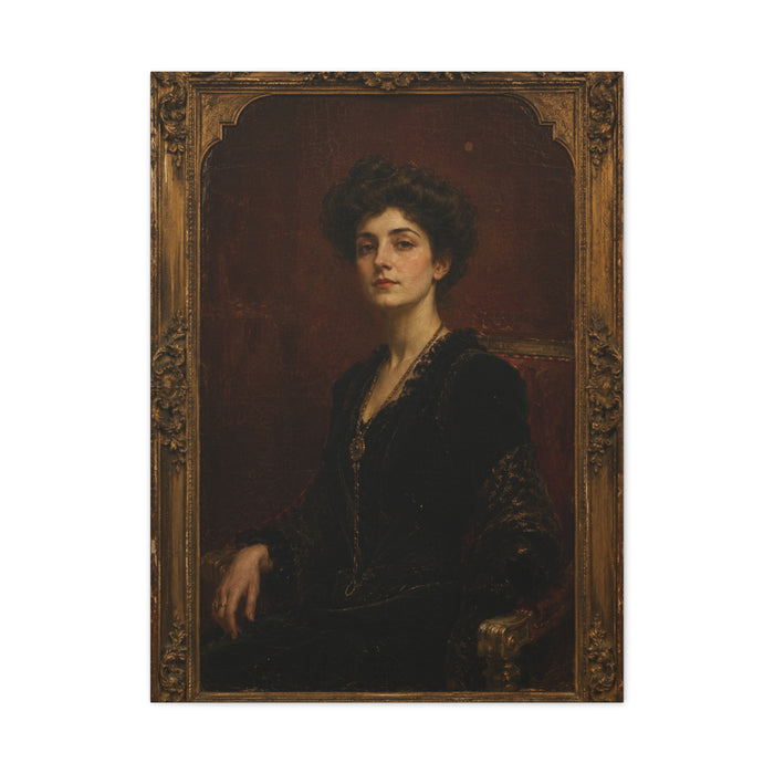 Victorian Portrait Lady in Gilded Frame Wall Art & Canvas Print