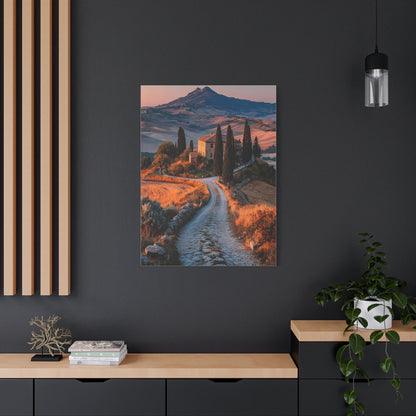 Tuscan Hilltop Villa Road Wall Art & Canvas Print
