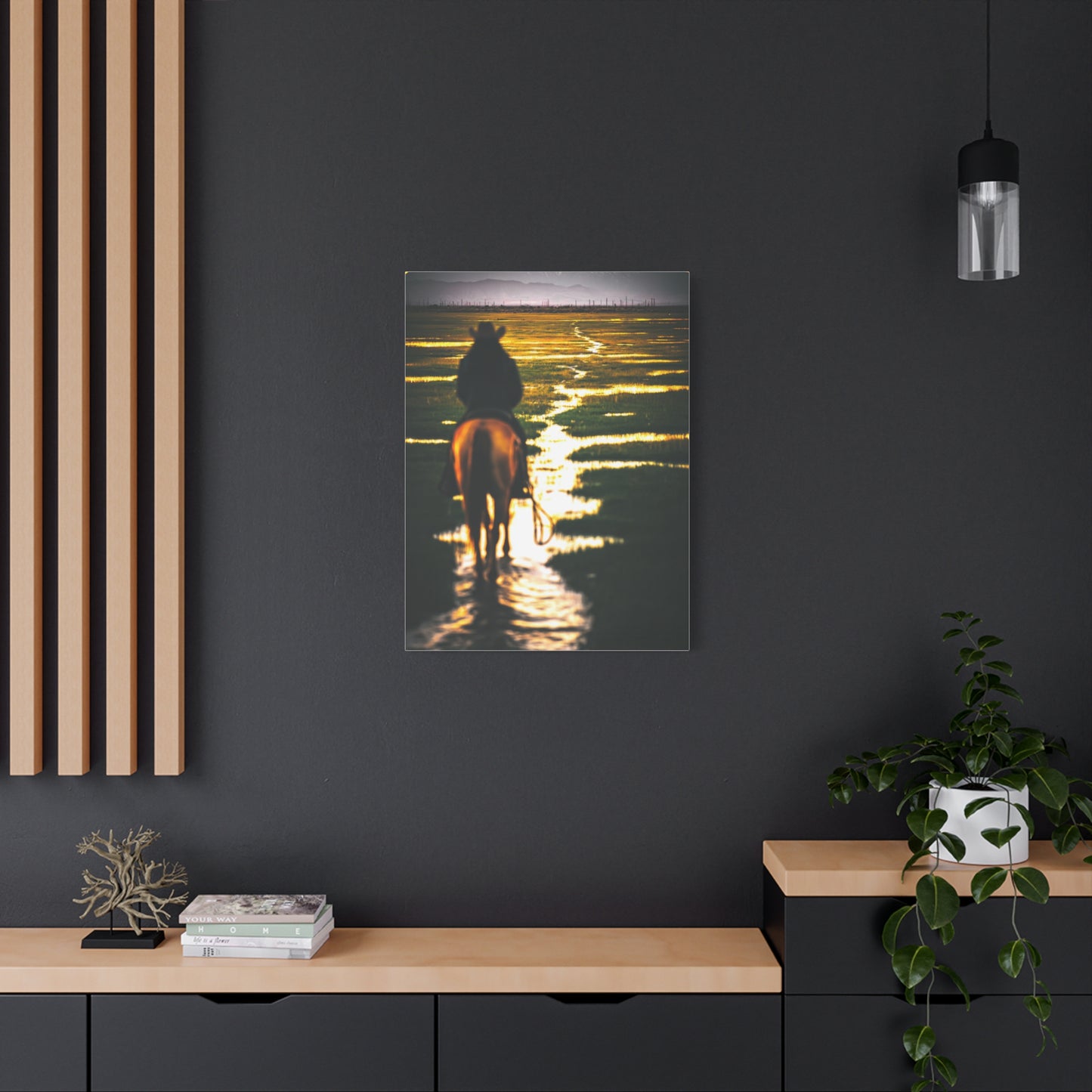 Sunrise Plains Rider Wall Art & Canvas Print