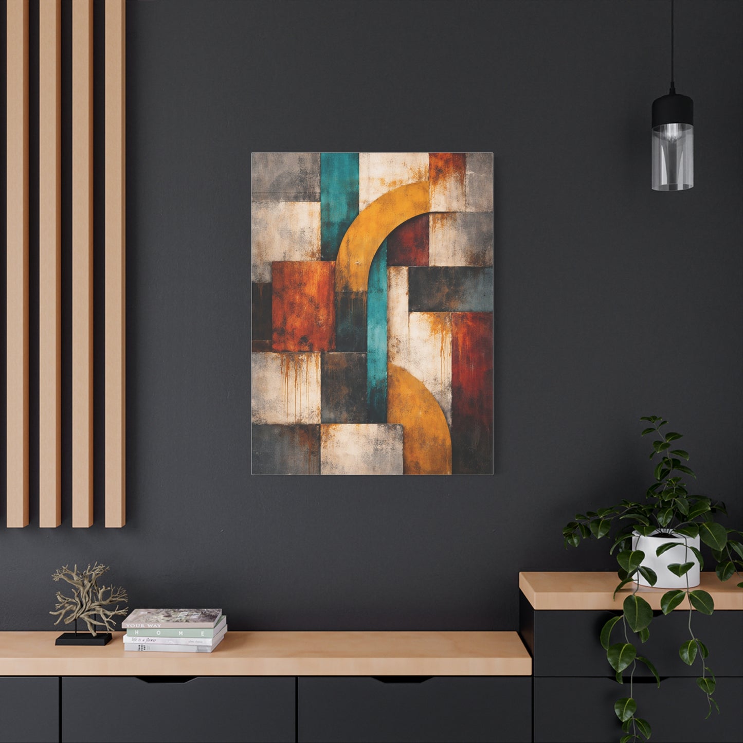 Warm Earthy Wabi-Sabi Abstract Landscape Wall Art & Canvas Print