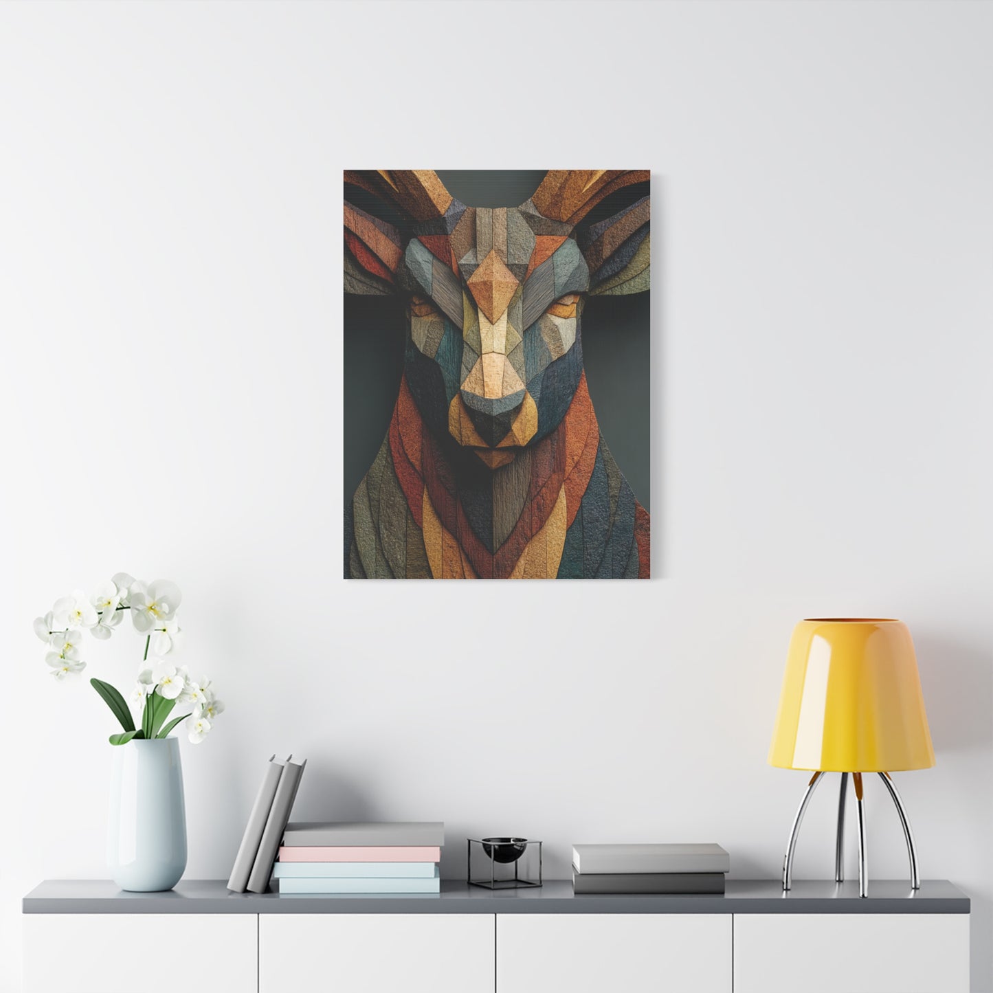 Geometric Mosaic Stag Wall Art & Canvas Print