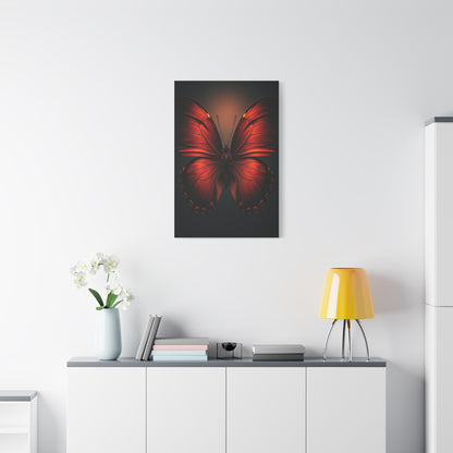 Crimson Ember Butterfly Symmetry Wall Art & Canvas Prints