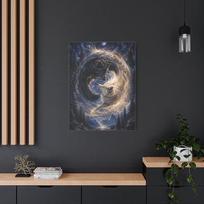 Celestial Wolf Pair Energy Vortex Wall Art & Canvas Print