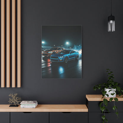 Blue Mustang Surge – Hellcat Widebody Drag Duel Wall Art & Canvas Prints