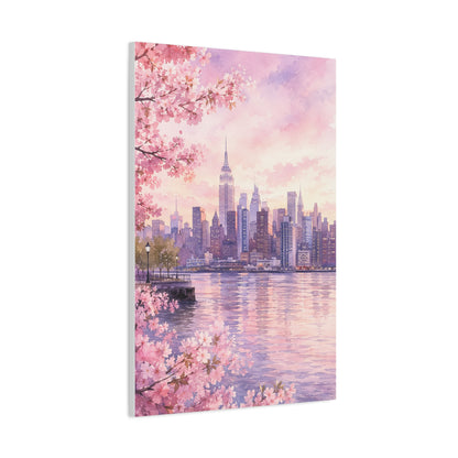 Spring Manhattan Skyline Blossom Wall Art & Canvas Print