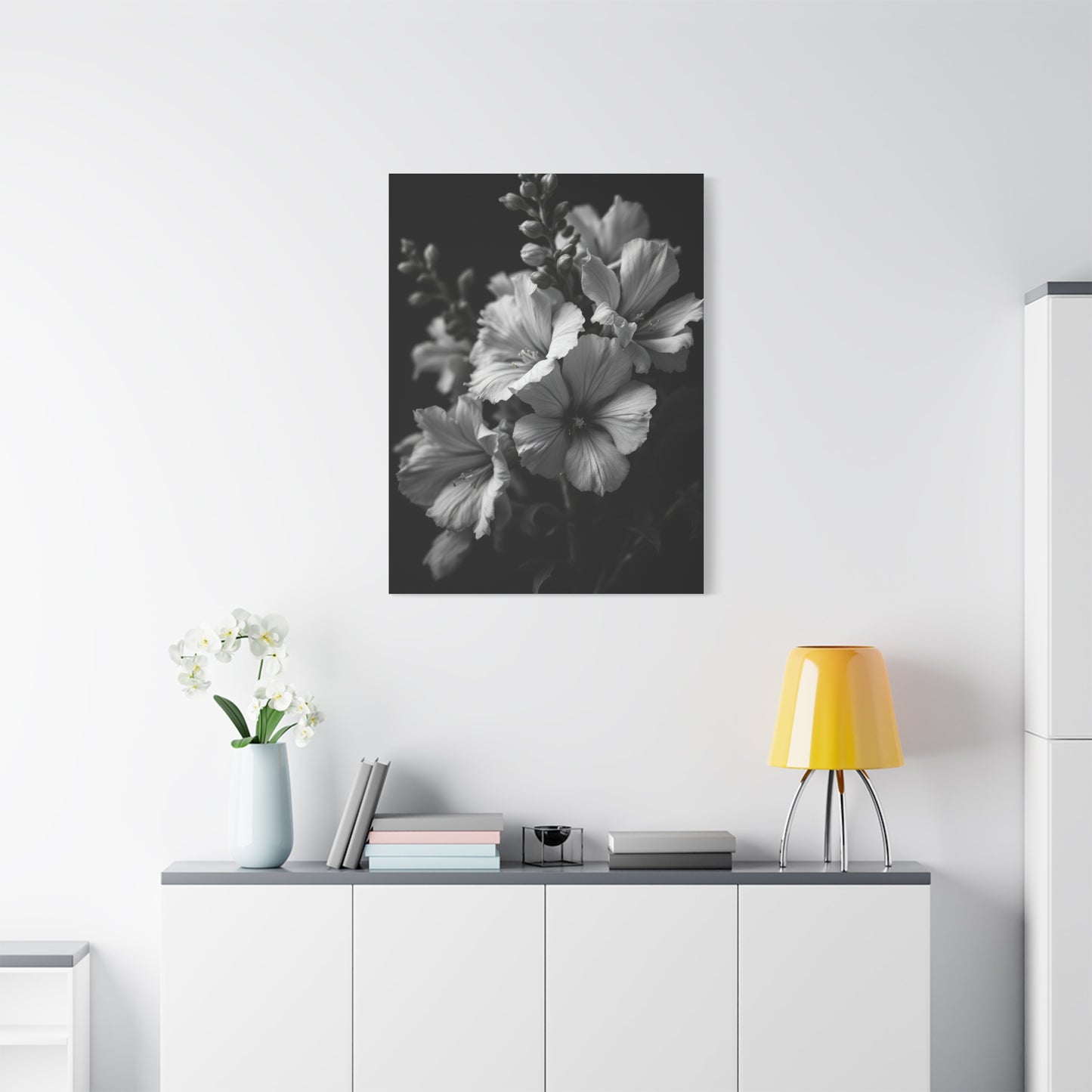 Classic Wildflower Cluster in Monochrome Wall Art & Canvas Prints