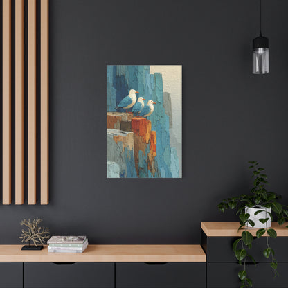 Seagull Trio Driftwood Relief Wall Art & Canvas Print
