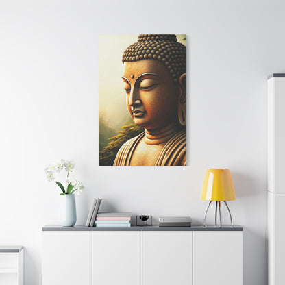 Golden Contemplation Buddha Close-Up Wall Art & Canvas Prints