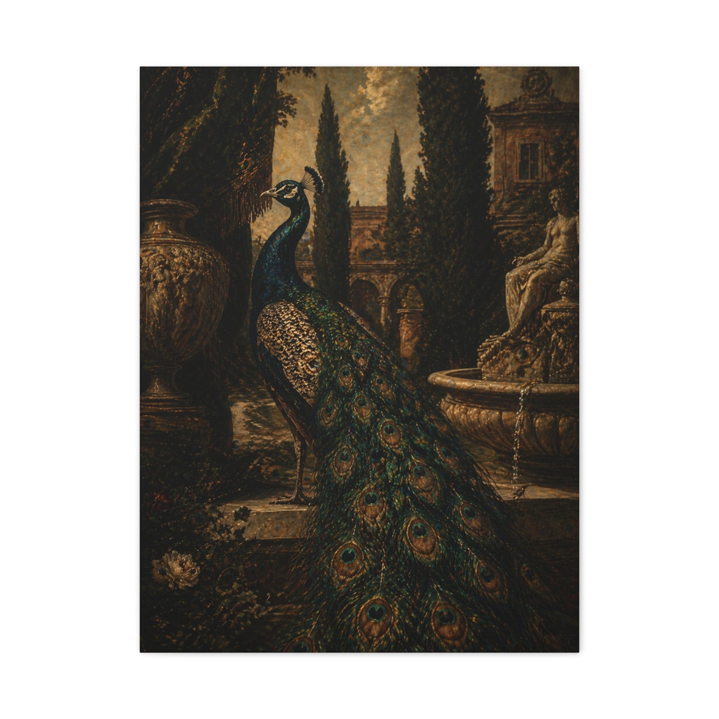 Renaissance Garden Peacock Wall Art & Canvas Print