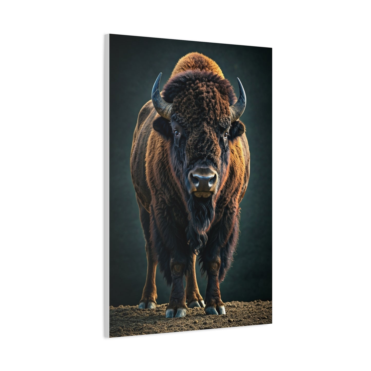 American Bison Emerging from Dust Prairie Wall Art & Canvas Print