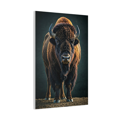 American Bison Emerging from Dust Prairie Wall Art & Canvas Print