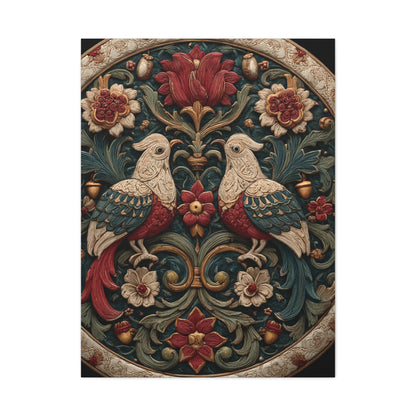Ornamental Folk Bird Mandala Wall Art & Canvas Print