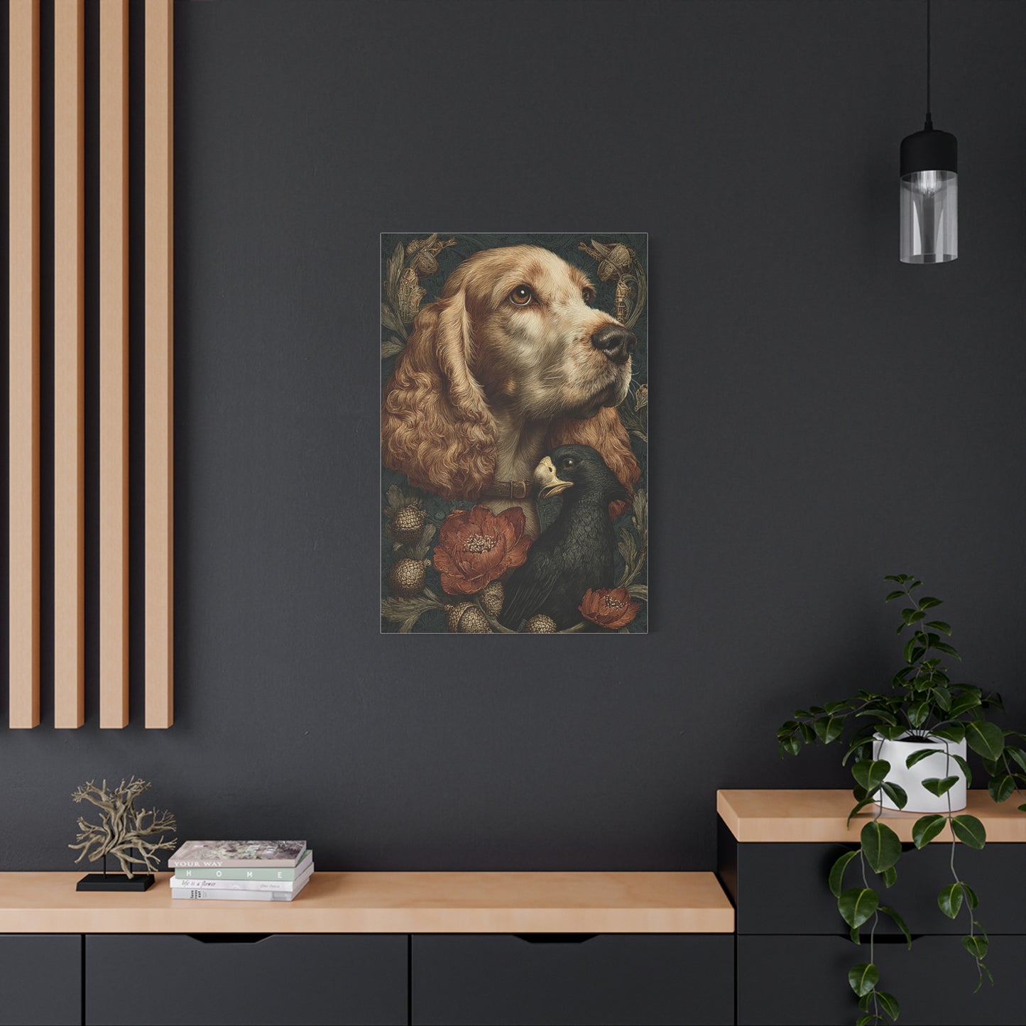 English Cocker Spaniel Botanical Heritage Portrait Wall Art & Canvas Print